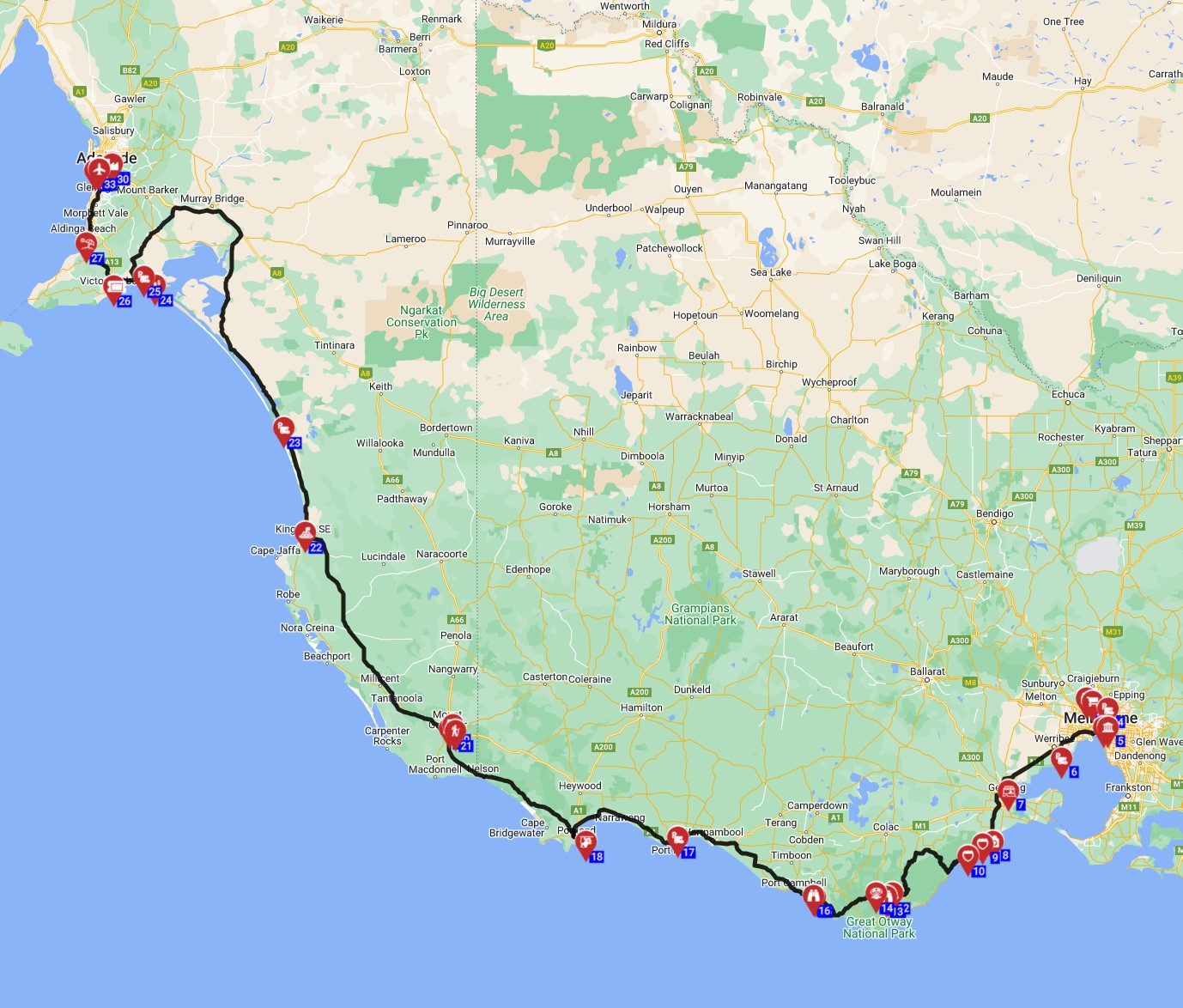 Melbourne to Adelaide - Coastal Charm and Adventure Trail
